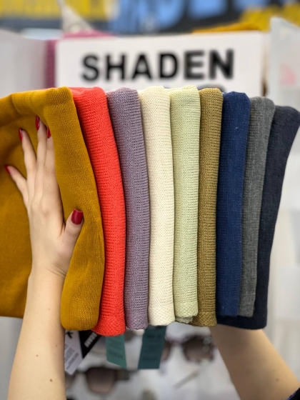 شال بافت ساده با کیفیت ( blue scarf) کد 2351