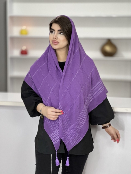 روسری نخی لمه منگوله دار کد 1513