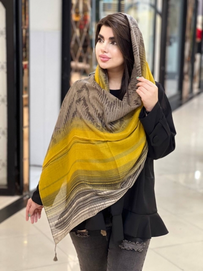 شال نخی نیلا منگوله دار کد1852