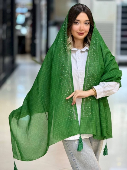 شال نخی لینن نگین کاری کد 2536