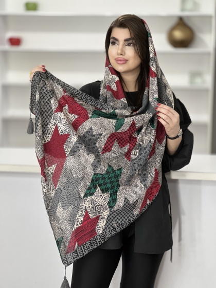 شال نخی بهاره منگوله دار کد1763