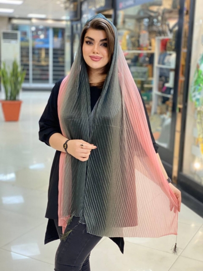 شال پلیسه شنی منگوله دار کد370