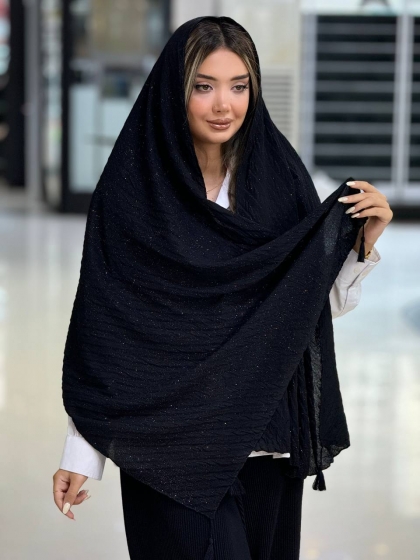 شال پلیسه شاین منگوله دار کد 2849