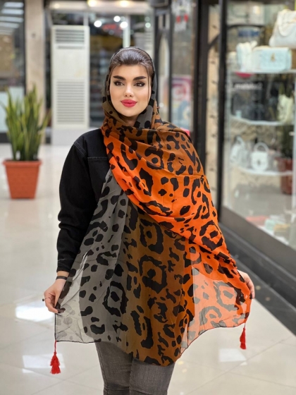 شال پلنگی گارزا منگوله دار کد 801