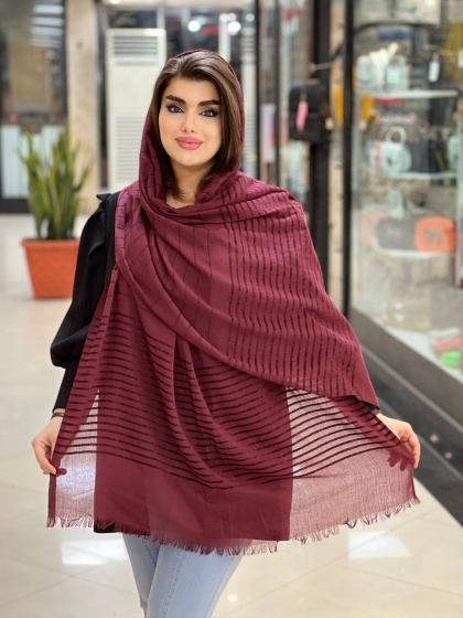 حراج شال نخی راه راه مخمل کد696