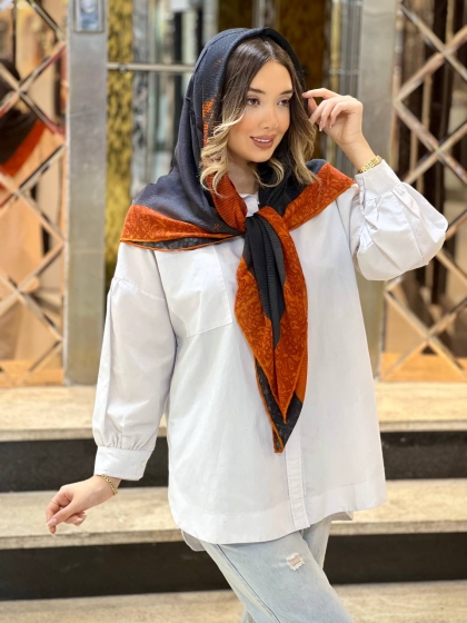 روسری گارزا دور دست دوز کد 2445