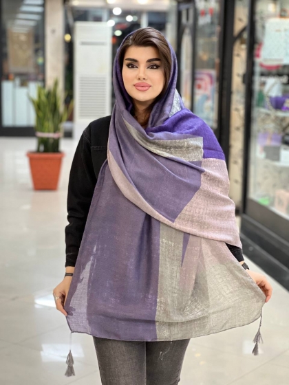شال نخی صابونی منگوله دار کد 898