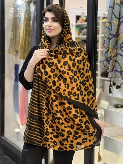 شال نخی دور دوخت منگوله دار کد 1325