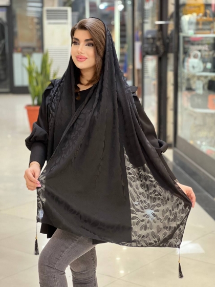 شال نخی برجسته منگوله دار  کد 726
