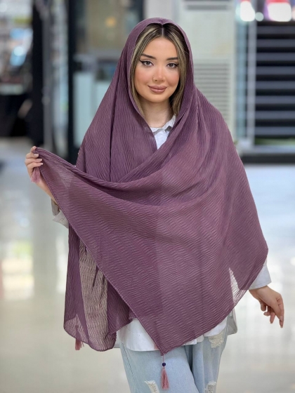 شال برشکا پلیسه وارداتی منگوله دار کد 2926