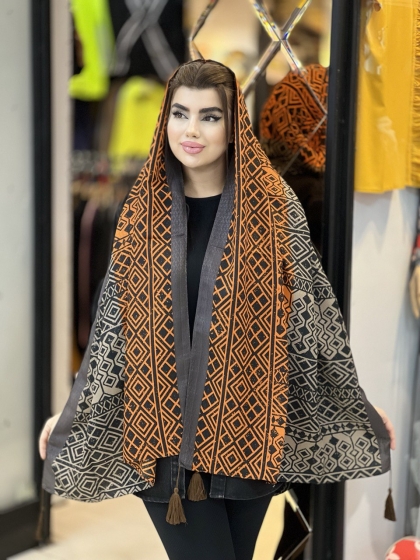 شال نخی بهاره منگوله دار کد 1606