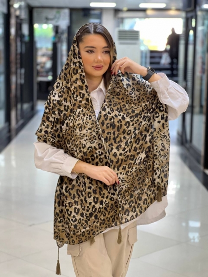 شال نخی صابونی منگوله دارکد2244