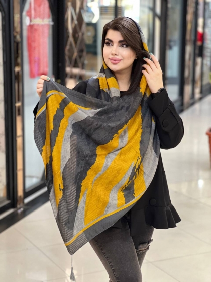 شال نخی ژاکارد منگوله دار کد1842