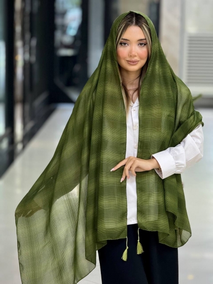 شال نخی توری منگوله دار کد 2743