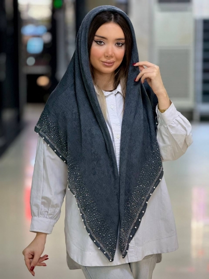 روسری پتینه نگین مروارید کد 2600