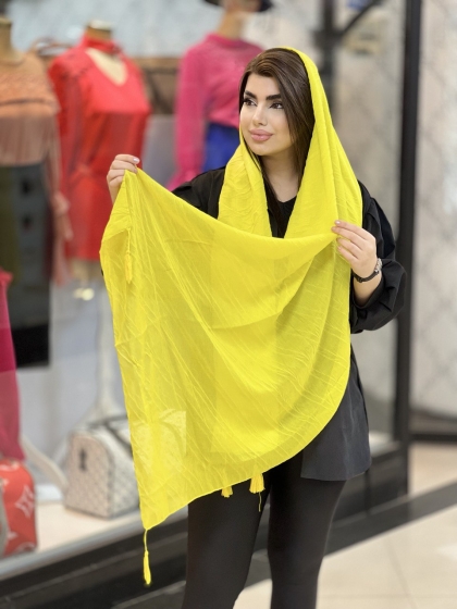 شال نخی پلیسه منگوله دار کد 1649