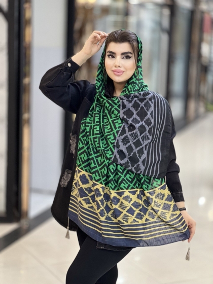 شال نخی بهاره منگوله دار کد 1599