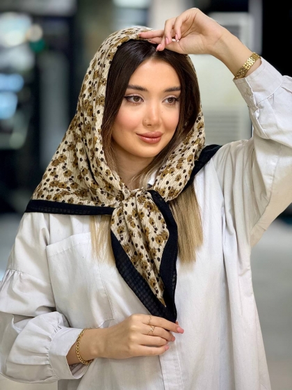 روسری نخی ژاکارد دور دوخت کد 2506