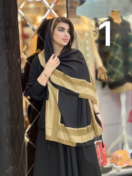 شال نخی ژاکارد منگوله دار کد2074