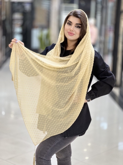 شال نخ و حریر اشکی منگوله دار کد 909