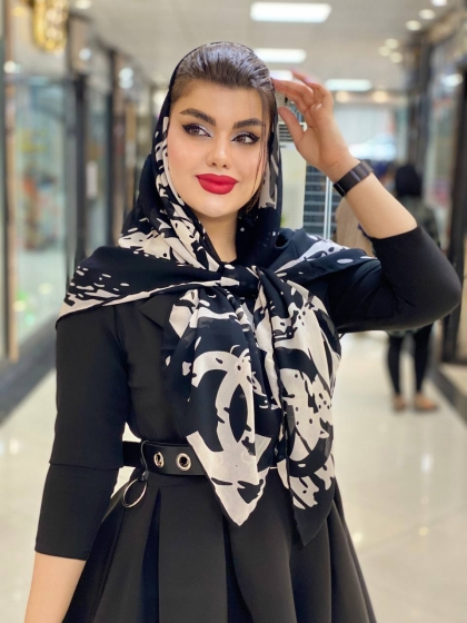 روسری نخ و حریر دور دست دوز کد 359