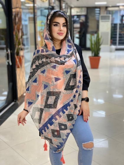 شال نخی ترک منگوله دار کد 500