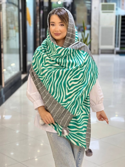 شال مخمل پم پم کد 2208