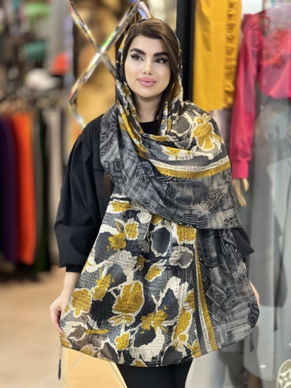 شال نخی ژاکارد منگوله دار کد1740