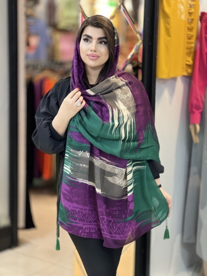 شال نخی بهاره منگوله دار کد1742
