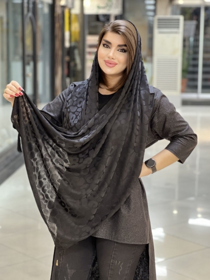 شال نخی برجسته منگوله دار کد 830