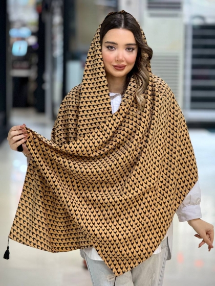 شال نخی پیچازی منگوله دار کد 2569