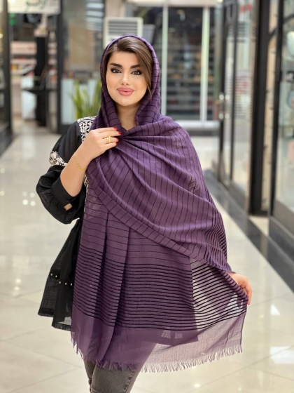 حراج شال نخی راه راه مخمل کد 507