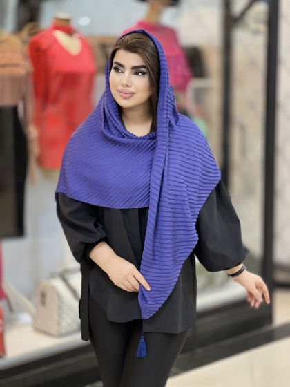 روسری نخی پلیسه منگوله دار بهاره کد 1628