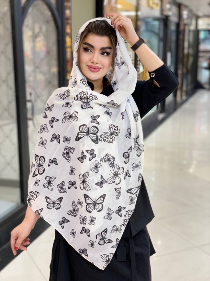 شال نخی طرح پروانه کد 468