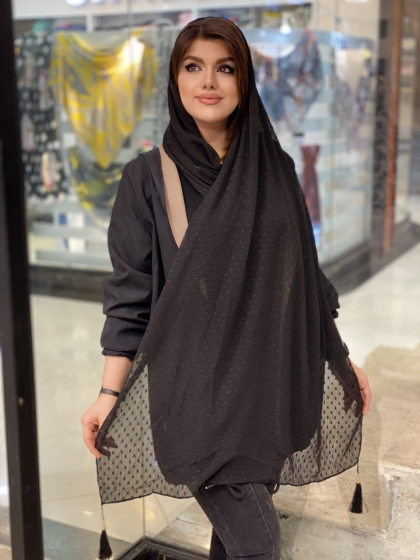 شال نخ و حریر خالدار کد 236