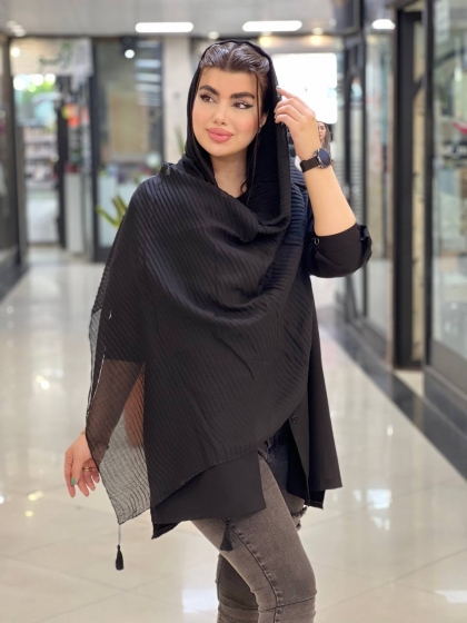 شال نخی پلیسه اعلاء منگوله دار کد2083