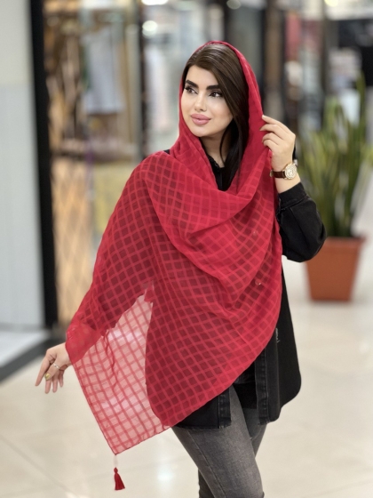 شال نخی پلیسه منگوله دار وارداتی کد1604