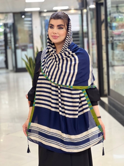 شال نخی حصیری دور دوخت منگوله دار کد2019