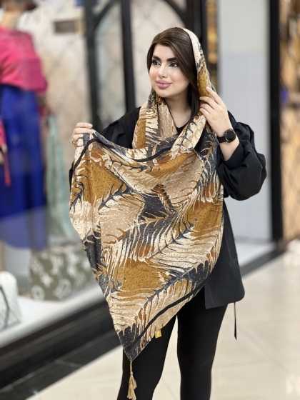 شال نخی ترک منگوله دار کد 1731