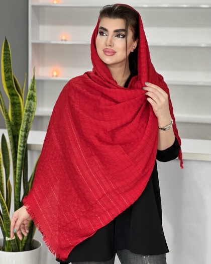 شال نخی پلیسه مربعی پاییزه کد1456