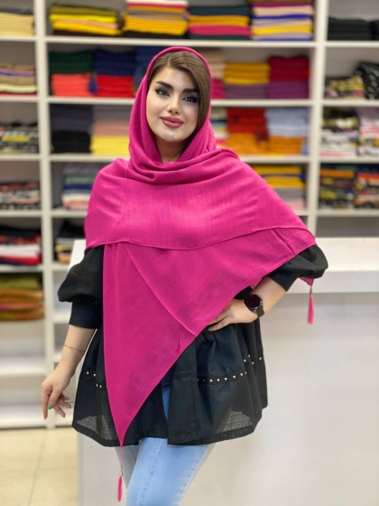 روسری نخی اسلپ منگوله دار کد 524