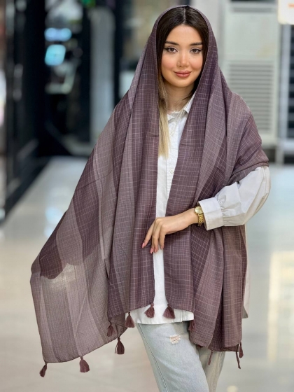 شال نخی اعلاء منگوله دار کد 2534
