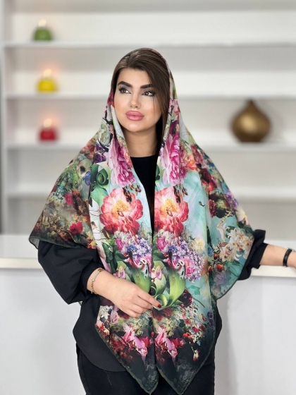 روسری نخی دور دست دوز کد 1470