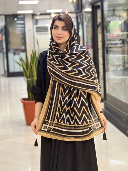 شال نخی ژاکارد منگوله دارکد2081