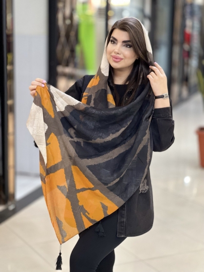 شال نخی اسکارلت منگوله دار کد1694