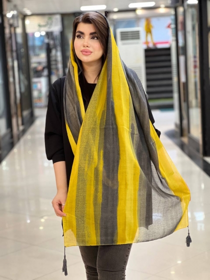 شال نخی دور دوخت منگوله دار کد2029
