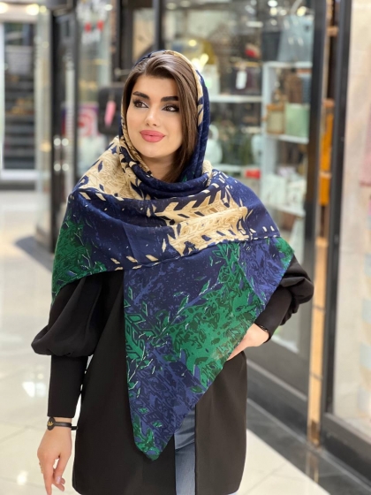 روسری نخی ژاکارد پاییزه دست دوز کد693