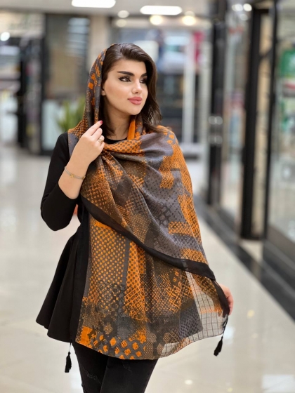 شال نخی ژاکارد منگوله دار کد 954