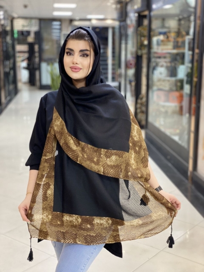 شال نخی ژاکارد پاییزه منگوله دار کد 566