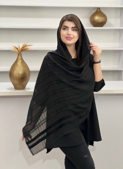 شال نخی راه راه  لمه دار کد1136